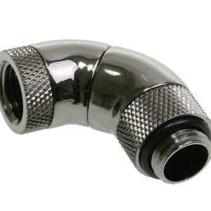 Bitspower Angle 1/4 inch to Female 1/4 inch, 3x Rotating - Shiny Black : image 1