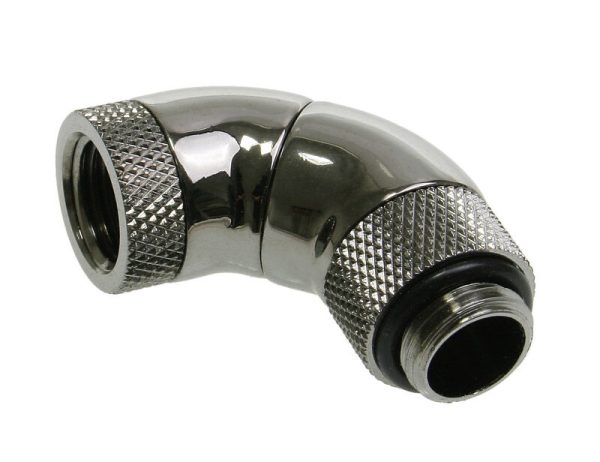 Bitspower Angle 1/4 inch to Female 1/4 inch, 3x Rotating – Shiny Black