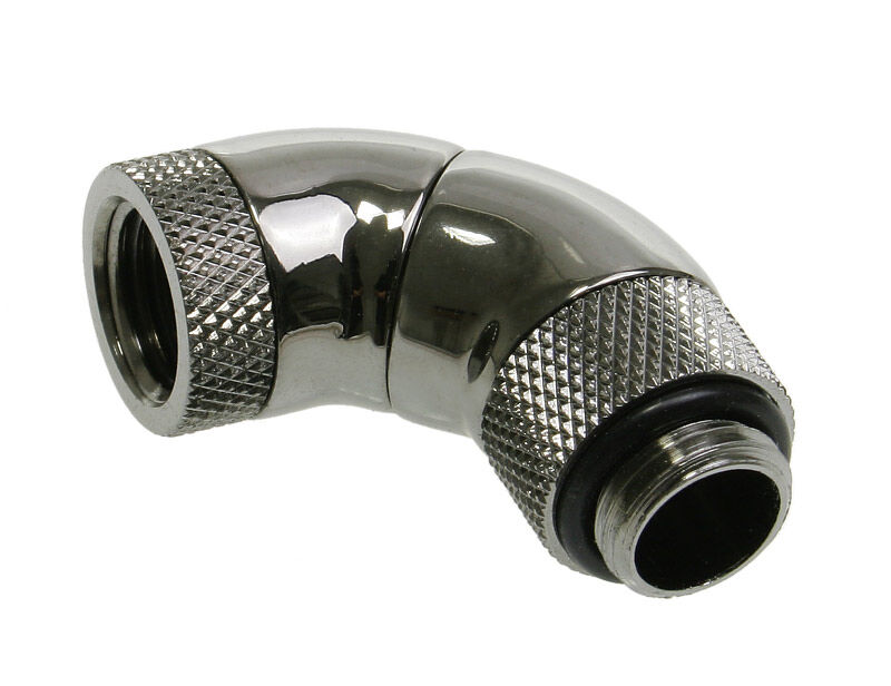Bitspower Angle 1/4 inch to Female 1/4 inch, 3x Rotating - Shiny Black : image 1