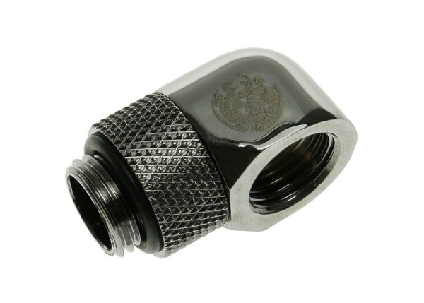 Bitspower Angle 1/4 inch to Female 1/4 inch – Rotating, Shiny Black