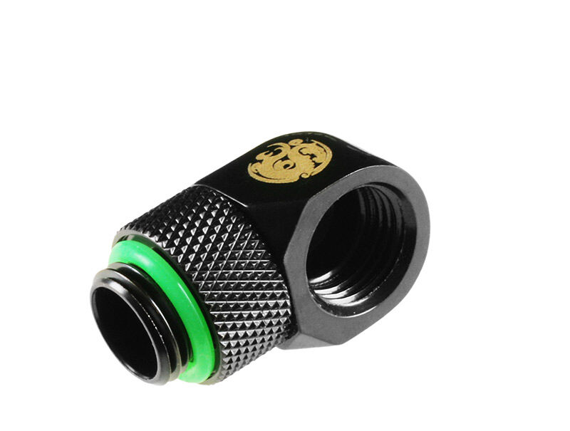Bitspower Angle 1/4 inch to Female 1/4 inch Rotatable - Matt Black : image 1