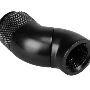 Bitspower Angle 1/4 to Female 1/4 Inch - 2 Rotating, Matt Black