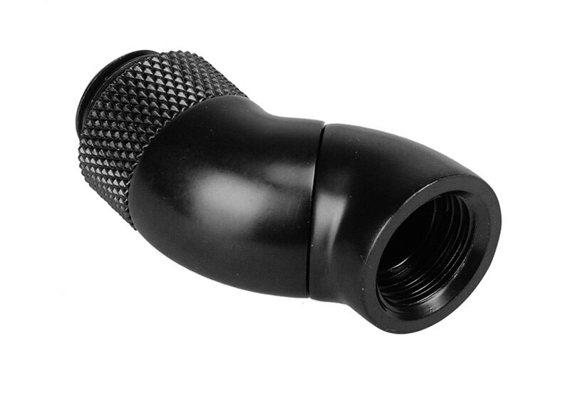 Bitspower Angle 1/4 to Female 1/4 Inch - 2 Rotating, Matt Black