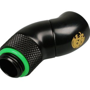 Bitspower Angle 1/4 to Female 1/4 Inch - 2 Rotating, Matt Black