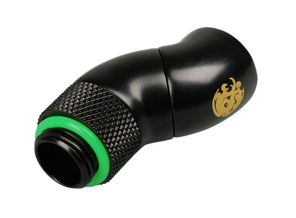 Bitspower Angle 1/4 to Female 1/4 Inch – 2 Rotating, Matt Black