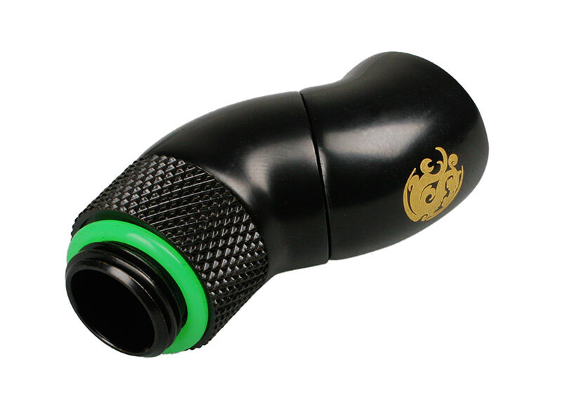 Bitspower Angle 1/4 to Female 1/4 Inch - 2 Rotating, Matt Black