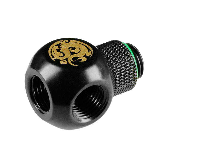 Bitspower Q-Connector 1/4 to 3 x Female 1/4 inches - Rotate, Matt Black
