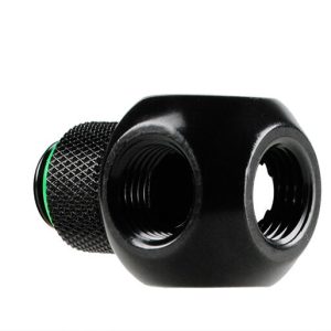 Bitspower Q-Connector 1/4 to 3 x Female 1/4 inches - Rotate, Matt Black
