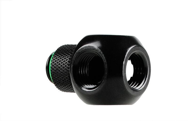 Bitspower Q-Connector 1/4 to 3 x Female 1/4 inches - Rotate, Matt Black