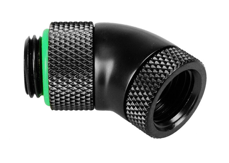 Bitspower 45 Degree Adapter 1/4 to Female 1/4 inch Rotate - Matt Black
