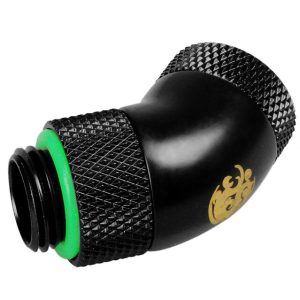 Bitspower 45 Degree Adapter 1/4 to Female 1/4 inch Rotate - Matt Black