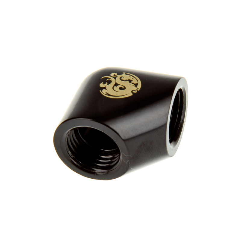 Bitspower Adapter 90 degree 2x G1/4 inches - matte black : image 1