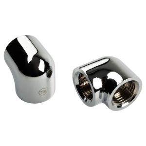 BitsPower Touchaqua adapter 90 degrees G1 / 4 inch female to G1 / 4 inch female - 2-pack, silver