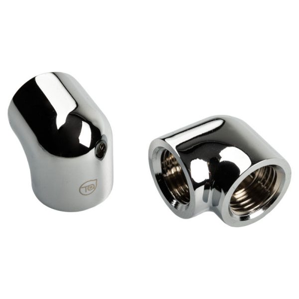 BitsPower Touchaqua adapter 90 degrees G1 / 4 inch female to G1 / 4 inch female – 2-pack, silver