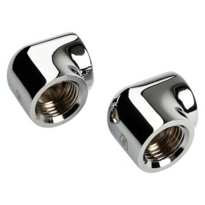 BitsPower Touchaqua adapter 90 degrees G1 / 4 inch female to G1 / 4 inch female - 2-pack, silver