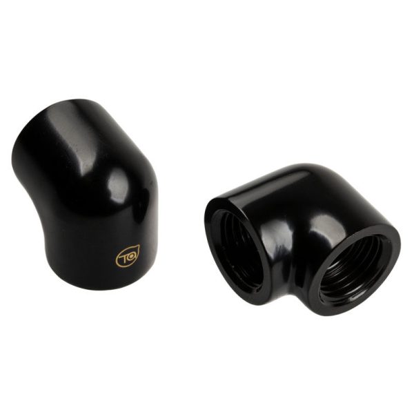 BitsPower Touchaqua adapter 90 degrees G1 / 4 inch female to G1 / 4 inch female – 2-pack, black