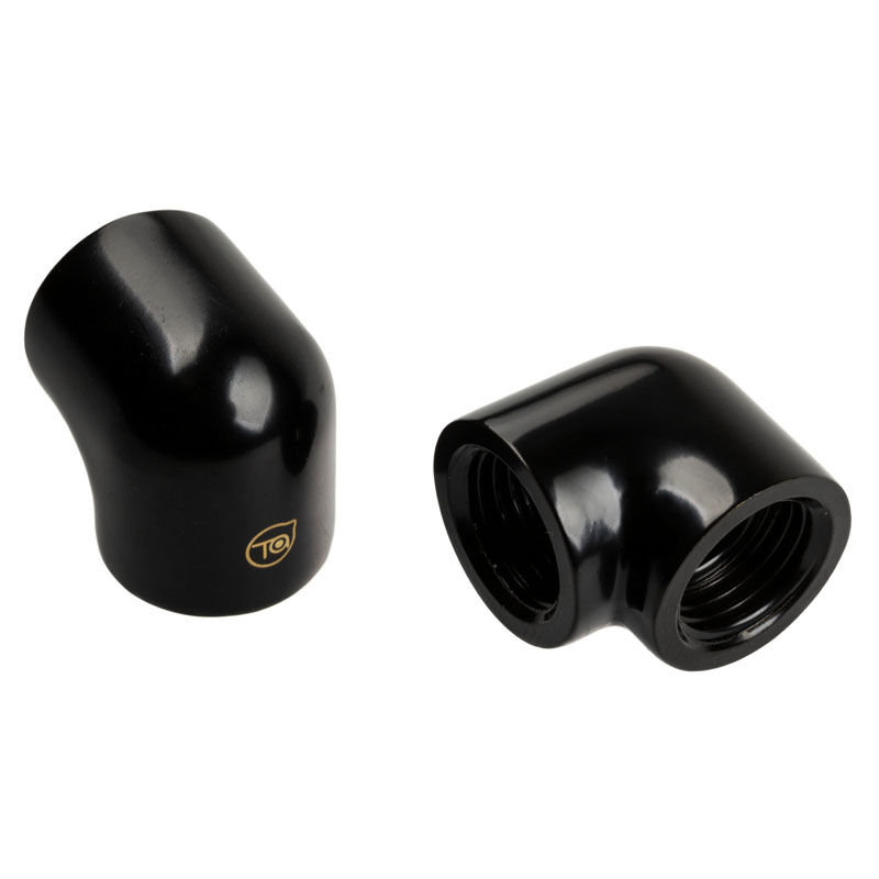 BitsPower Touchaqua adapter 90 degrees G1 / 4 inch female to G1 / 4 inch female - 2-pack, black
