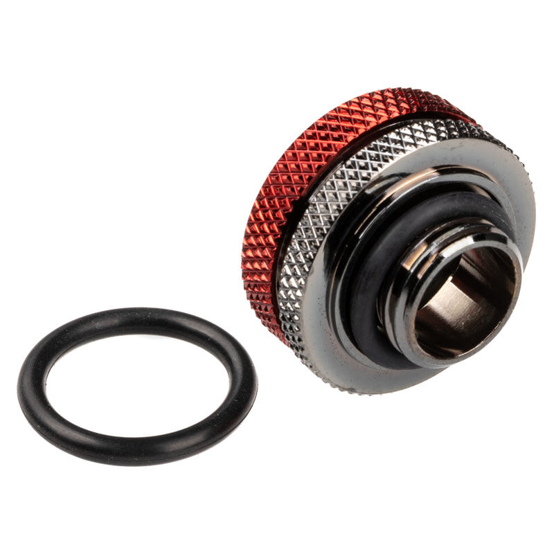 BitsPower Multi-Link adapter connection straight G1 / 4 inch male to 16mm AD hardtube - glossy black / r
