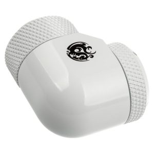 BitsPower Adapter 90 degrees G1 / 4 inch male to 14mm AD hard tube - rotatable, white