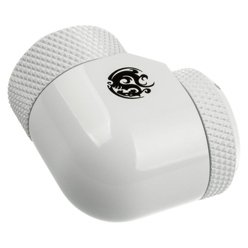 BitsPower Adapter 90 degrees G1 / 4 inch male to 14mm AD hard tube - rotatable, white