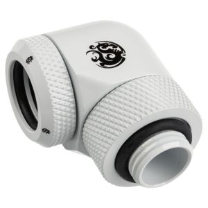 BitsPower Adapter 90 degrees G1 / 4 inch male to 14mm AD hard tube - rotatable, white