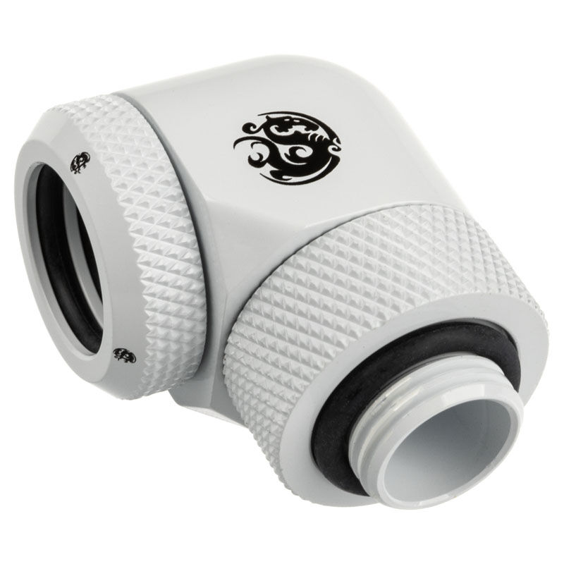 BitsPower Adapter 90 degrees G1 / 4 inch male to 14mm AD hard tube - rotatable, white