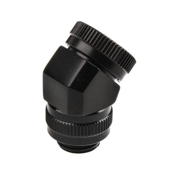 PHANTEKS Rotary Hard Tube Fitting 12mm 45 degrees G1 / 4 – black, rotatable