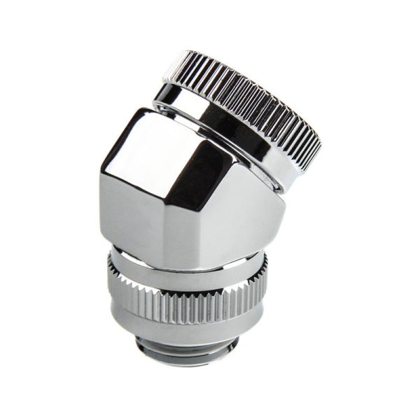 PHANTEKS Rotary Hard Tube Fitting 12mm 45 degrees G1 / 4 – chrome, rotatable
