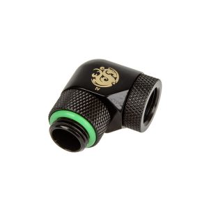 BitsPower Adapter 90 degrees G1 / 4 inch to 1/4 inch IG, 2x rotating. - Matt black