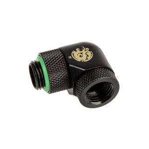 BitsPower Adapter 90 degrees G1 / 4 inch to 1/4 inch IG, 2x rotating. - Matt black