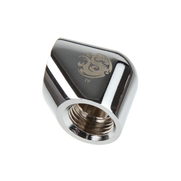 BitsPower Adapter 90 degrees 2x G1/4 – shiny silver