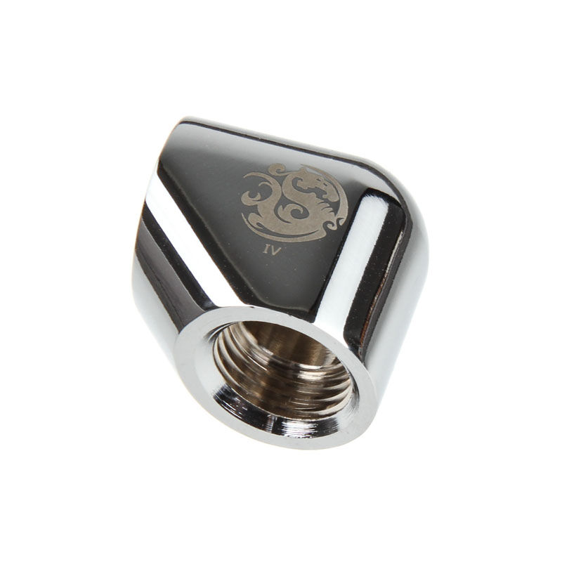 BitsPower Adapter 90 degrees 2x G1/4 - shiny silver
