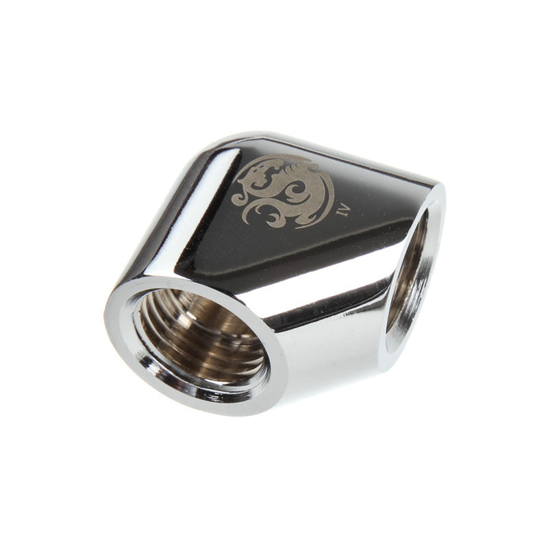 BitsPower Adapter 90 degrees 2x G1/4 - shiny silver