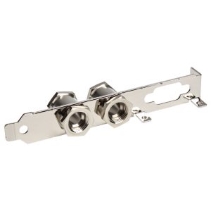 Koolance PCI slot bracket with 2 G1 / 4 inch ports - silver
