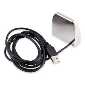 Aquacomputer VISION Touch table top unit, matte nickel plating, IR receiver and ambient temperature sensor