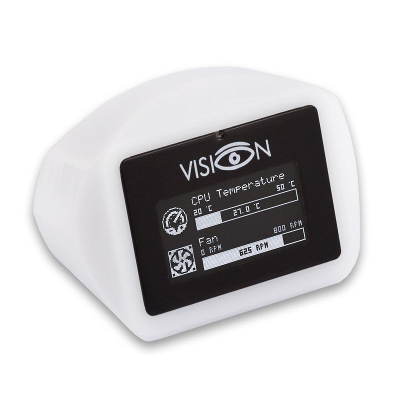 Aquacomputer VISION Glow table top unit with IR receiver and ambient temperature sensor