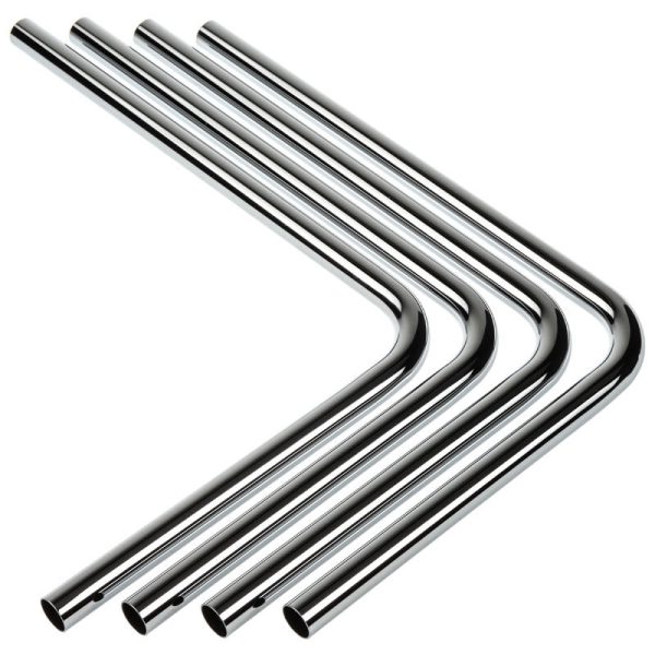 BitsPower Brass hard tube 16mm OD, 220x300mm, 90 degrees – 4-pack, silver