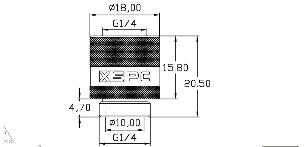 XSPC G1/4 Male to Female Rotary Fitting - Black Chrome : image 3