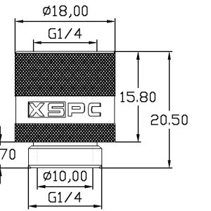 XSPC G1/4 Male to Female Rotary Fitting - Black Chrome : image 3