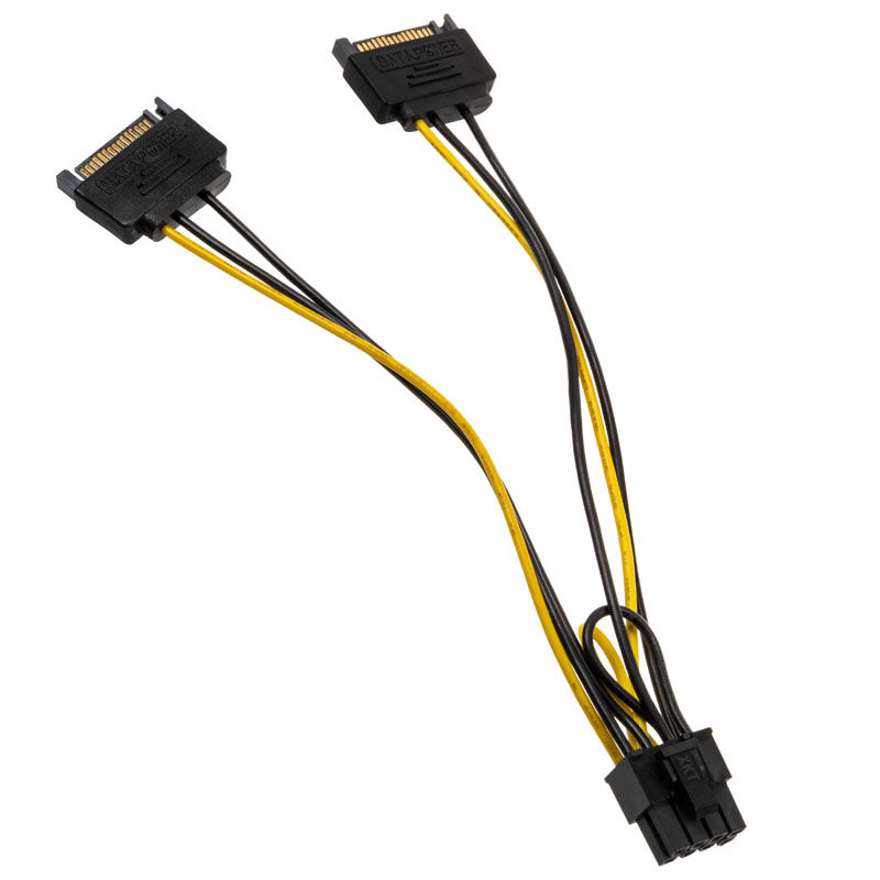 Akasa 2x 15-pin SATA to 1x 6 + 2-pin PCIe adapter : image 2