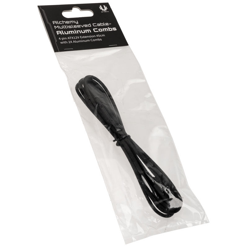 BitFenix Alchemy 4-pin ATX12V extension cable, 45 cm, sleeved - black