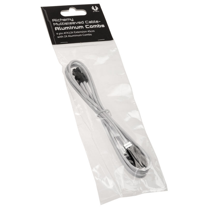 BitFenix Alchemy 4-pin ATX12V extension cable, 45 cm, sleeved - white