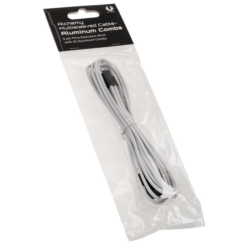BitFenix Alchemy 6-pin PCIe extension cable, 45 cm, sleeved - white