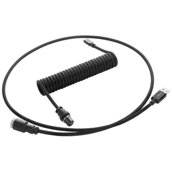 CableMod Pro Coiled Keyboard Cable USB-C to USB Type A, Midnight Black – 150cm