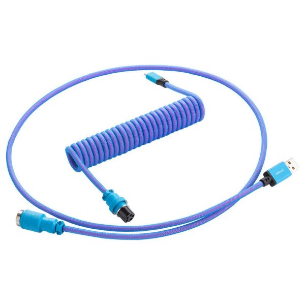 CableMod Pro Coiled Keyboard Cable USB-C to USB Type A, Galaxy Blue – 150cm