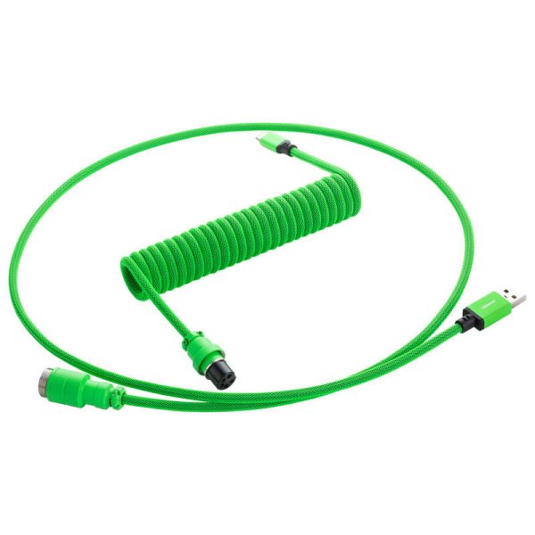 CableMod Pro Coiled Keyboard Cable USB-C to USB Type A, Viper Green – 150cm