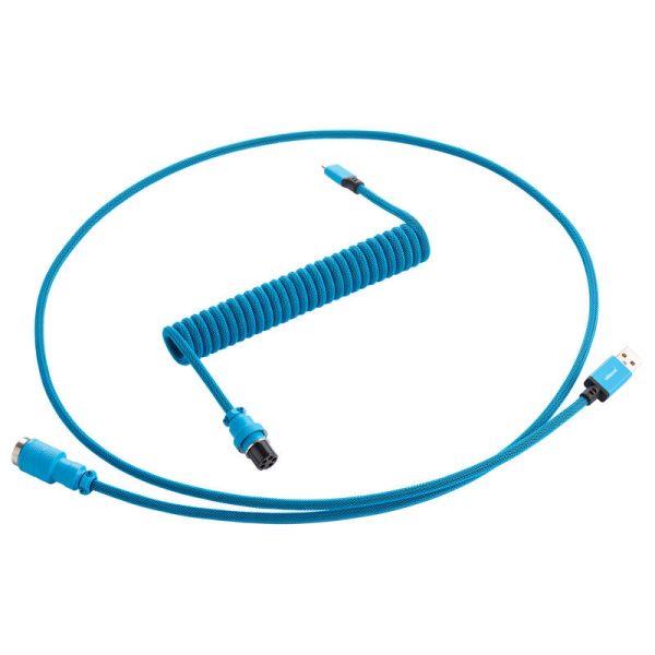 CableMod Pro Coiled Keyboard Cable USB-C to USB Type A, Specturm Blue – 150cm
