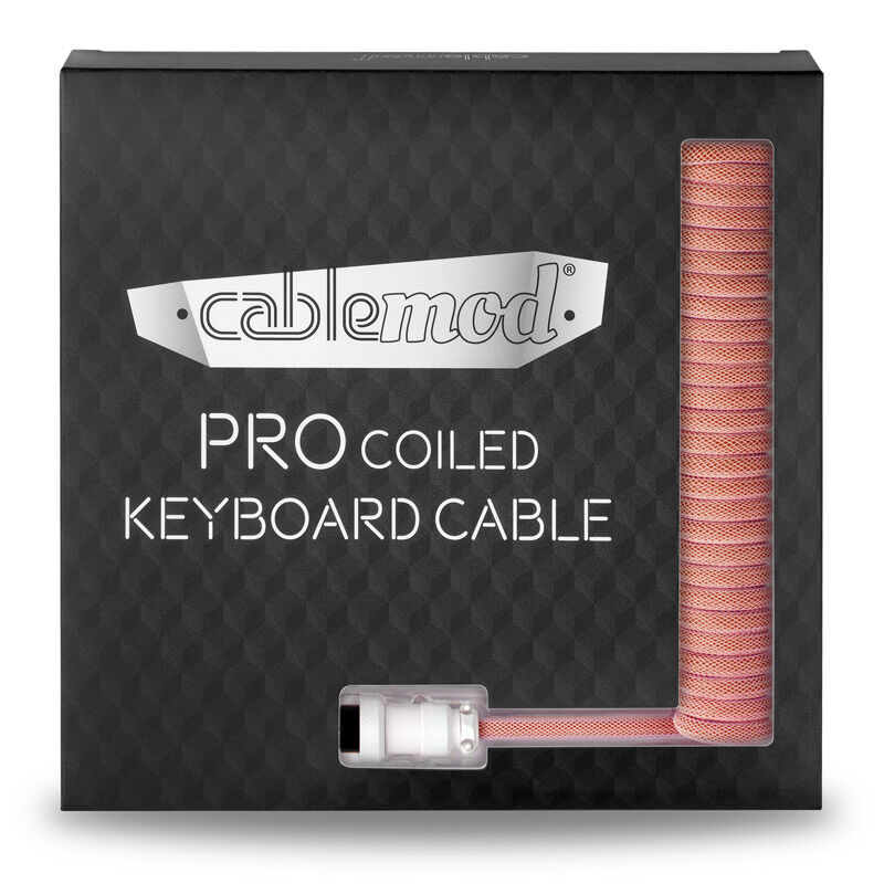 CableMod Pro Coiled Keyboard Cable USB-C to USB Type A, Orangesicle - 150cm