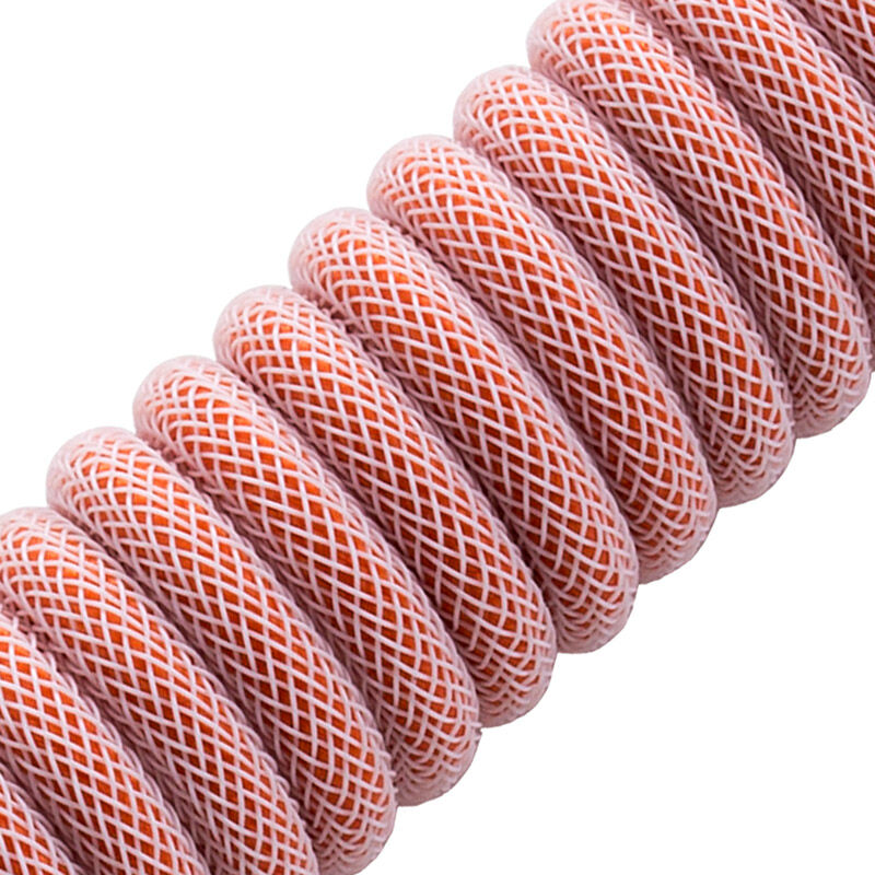 CableMod Pro Coiled Keyboard Cable USB-C to USB Type A, Orangesicle - 150cm