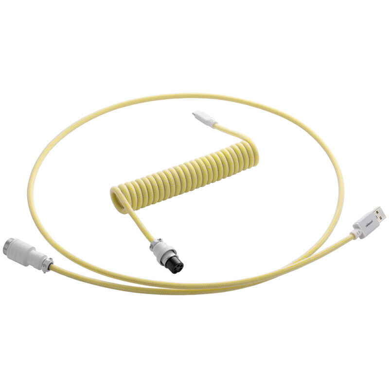 CableMod Pro Coiled Keyboard Cable USB-C to USB Type A, Lemon Ice - 150cm : image 1